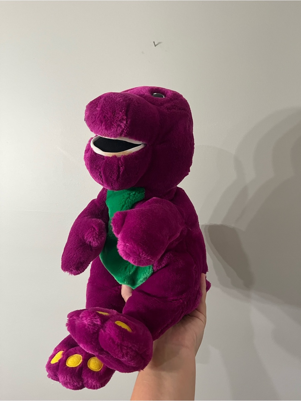 Purple Plush Dinosaur Toy with Green Belly - Brand: